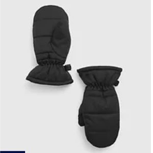 Black Baby Gap Toddler Puffer Mittens. Never worn
